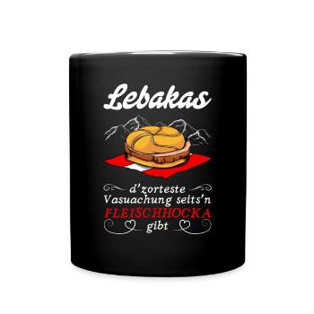 LEBAKAS T-SHIRT ÖSTERREICH AUSTRIA ALPEN TIROL - Tasse einfarbig - Schwarz - Vorne