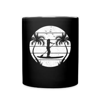 SUP Girl Water Sports SUP - Sunset Stand Up Paddle - Tasse einfarbig - Schwarz - Vorne
