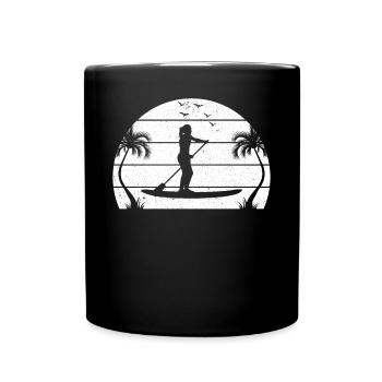 Sports nautiques Sunset SUP Girl - Stand Up Paddleboar - Mug uni - noir - Devant
