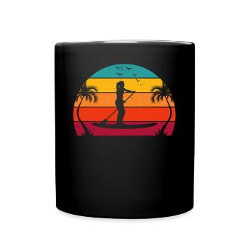 Sports nautiques Sunset SUP Girl - Stand Up Paddle Boa - Mug uni - noir - Devant