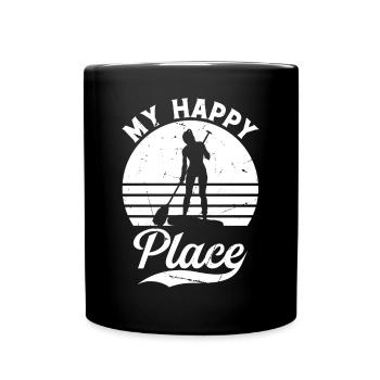 SUP Girl My Happy Place - Water Sports Stand Up Pa - Full Colour Mug - black - Front