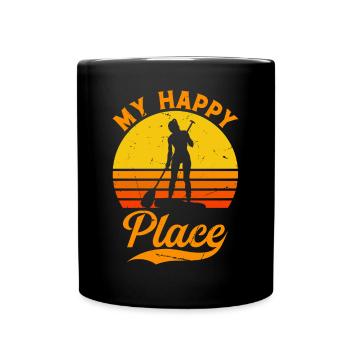 My Happy Place SUP Girl - Water Sports Stand Up Pa - Full Colour Mug - black - Front