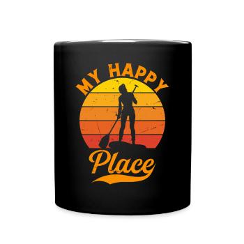 Water Sports SUP Girl - My Happy Place Stand Up Pa - Full Colour Mug - black - Front