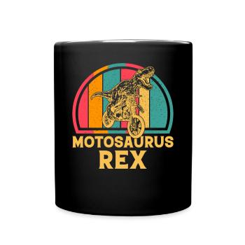 Dirt Bike Motocross Dinosaur MotoSaurus Dirtbike D - Full Colour Mug - black - Front