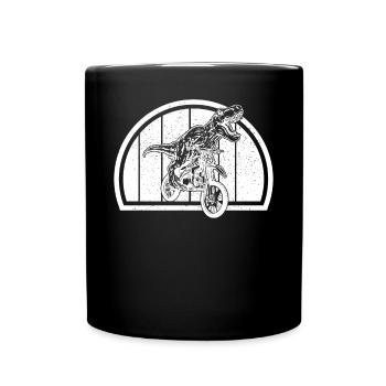 Motocross Dinosaur Dirtbike Dino - Dirt Bike Dinos - Full Colour Mug - black - Front