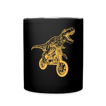 Motocross Dinosaur Dirtbike Dino - Dirt Bike Dinos - Full Colour Mug - black - Front