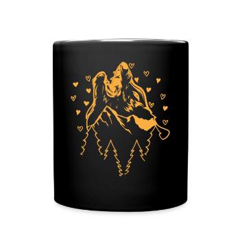 Wolf Lover Wolf Head Wolves Animal Wolfhound Wolf - Tasse einfarbig - Schwarz - Vorne