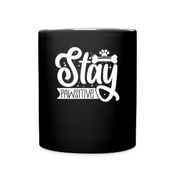 Stay paw friendly - Full Colour Mug - black - Front