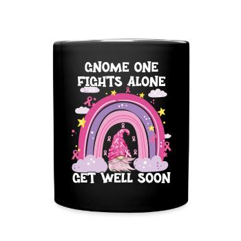 Gnome One Fights Alone Breast Cancer - Full Colour Mug - black - Front