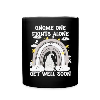 Gnome One Fights Alone Lung Cancer - Full Colour Mug - black - Front