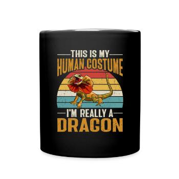 Kragenechse Frilled-neck lizard Reptil Herpetologe - Tasse einfarbig - Schwarz - Vorne