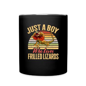Kragenechse Frilled-neck lizard Reptil Herpetologe - Tasse einfarbig - Schwarz - Vorne