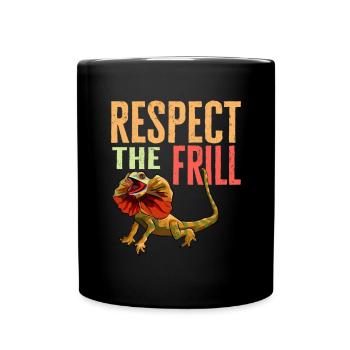 Kragenechse Frilled-neck lizard Reptil Herpetologe - Tasse einfarbig - Schwarz - Vorne