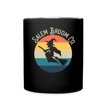 Salem Broom Co. Halloween Hexe Salem Besen - Tasse einfarbig - Schwarz - Vorne