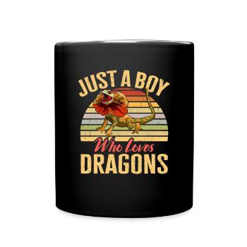 Kragenechse Frilled-neck lizard Reptil Herpetologe - Tasse einfarbig - Schwarz - Vorne