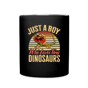 Kragenechse Frilled-neck lizard Reptil Herpetologe - Tasse einfarbig - Schwarz - Vorne
