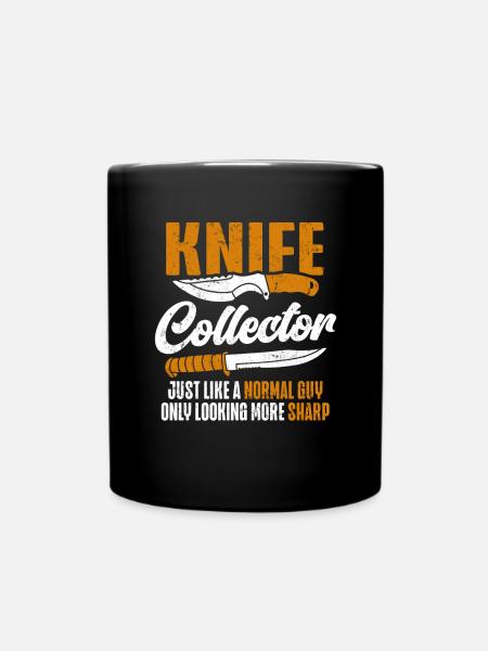 Couteau de boucher Couteau Collectionneur de couteaux - Mug uni - noir
