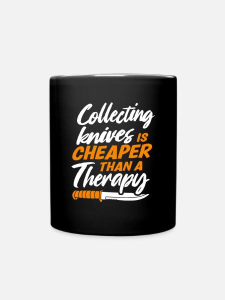 Couteau de boucher Couteau Collectionneur de couteaux - Mug uni - noir