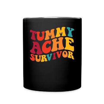 Bauchschmerz �berlebender Magenschmerz lustiger Ba - Tasse einfarbig - Schwarz - Vorne