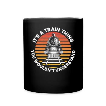 Steam Train Driver Trainspotting - Tasse einfarbig - Schwarz - Vorne