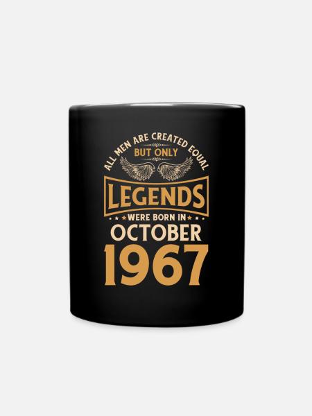Birthday The legends were born in October 1967 - Full Colour Mug - black