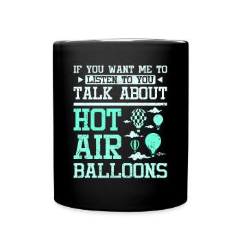 Talke about hot air balloons - Tasse einfarbig - Schwarz - Vorne