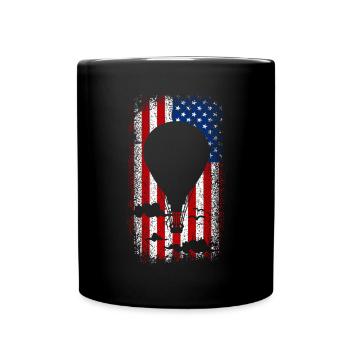 Usa american flag hot air balloon 4th of july - Tasse einfarbig - Schwarz - Vorne