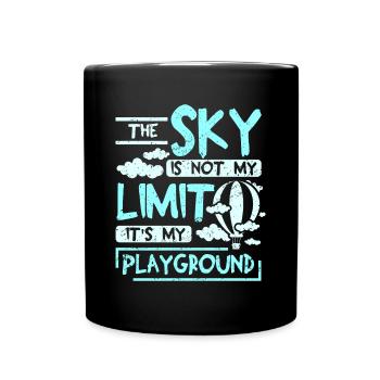 The sky is not my limit it's my playground balloon - Full Colour Mug - black - Front