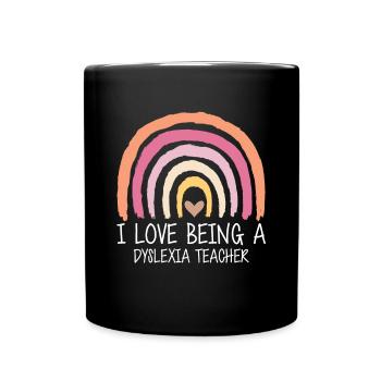 J’aime être un professeur de dyslexie - Mug uni - noir - Devant