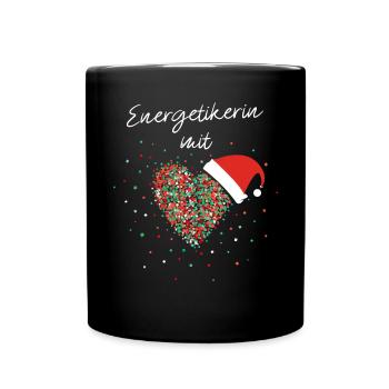 Energetikerin mit Herz Chakra Weihnachtsoutfit - Tasse einfarbig - Schwarz - Vorne