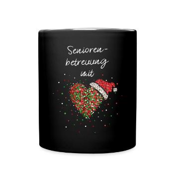 Seniorenbetreuung Mit Herz Pflege Wichtelgeschenk - Tasse einfarbig - Schwarz - Vorne