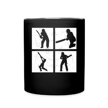 Cricket Player Cricket Silhouette Cricketing - Cri - Full Colour Mug - black - Front