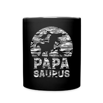 Papa Saurus Papa Dinosaur Camouflage Flag Dino Pap - Full Colour Mug - black - Front