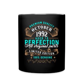 Oktober 1992 - 30. Geburtstag Geschenk. Legende. - Tasse einfarbig - Schwarz - Vorne