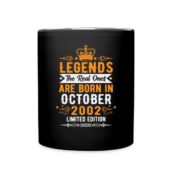 Octobre 2002 - Cadeau de 20e anniversaire. Légende. - Mug uni - noir - Devant
