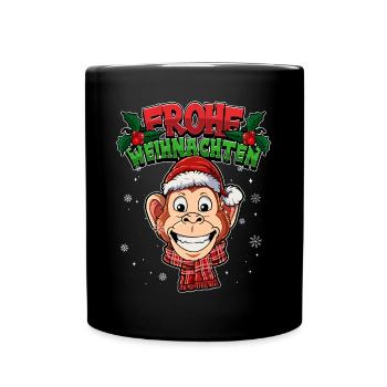 Frohe Weihnachten - Tasse einfarbig - Schwarz - Vorne