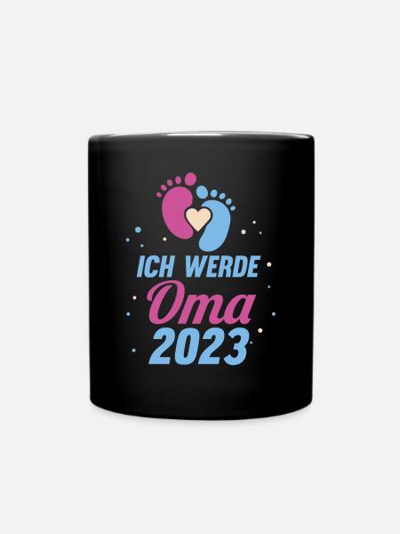 Großmutter 2023 Schwanger Werdende Oma - Tasse einfarbig - Schwarz