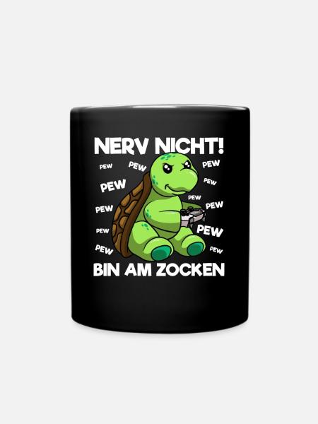 Nerv nicht bin am Zocken Gaming Schildkröte - Tasse einfarbig - Schwarz