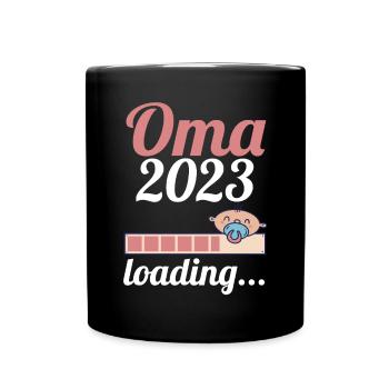 Großmutter 2023 Schwanger Werdende Oma - Tasse einfarbig - Schwarz - Vorne