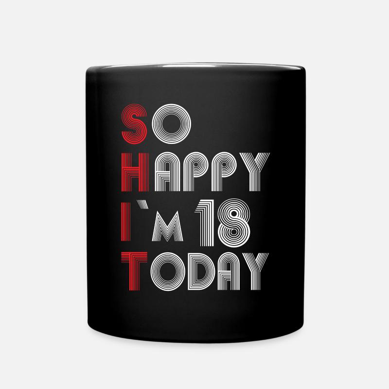 18 Geburtstag - Tasse einfarbig - Schwarz