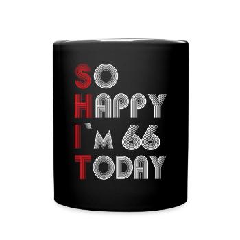 66 ans - Mug uni - noir - Devant