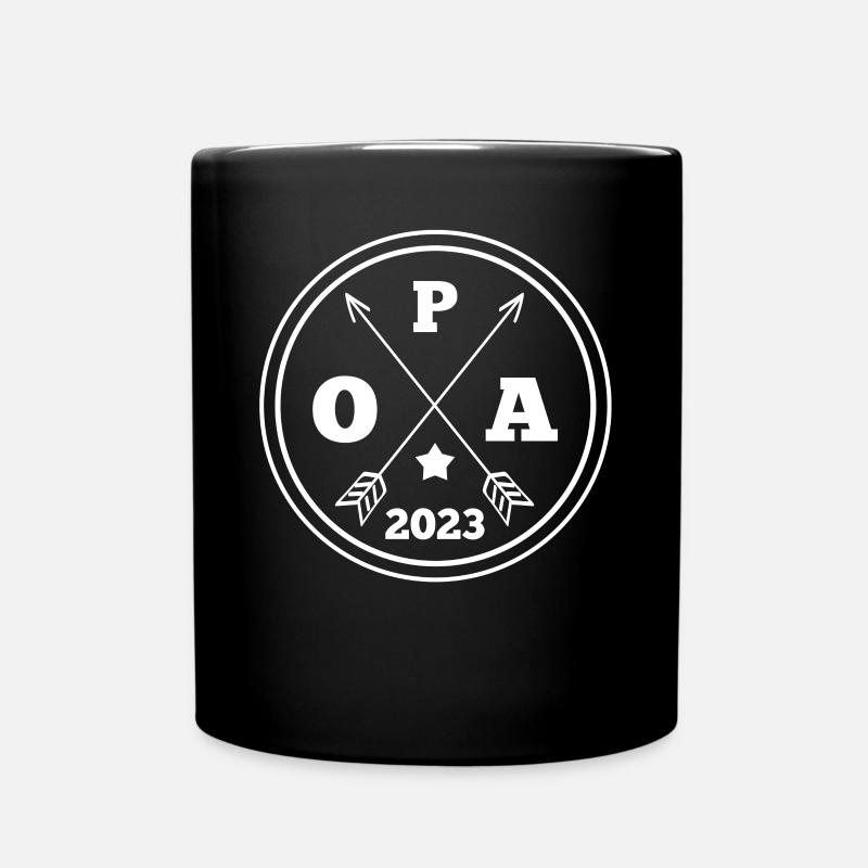 Großvater 2023 Schwanger Werdender Opa - Tasse einfarbig - Schwarz