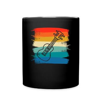 Retro Vintage Classic Ukulele Instrument Guita - Full Colour Mug - black - Front