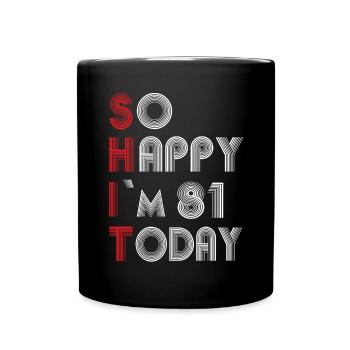81 ans - Mug uni - noir - Devant