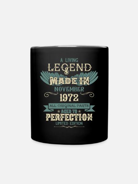 November 1972 Vintage Jahrgang Geburtstag - Tasse einfarbig - Schwarz