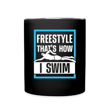Nageurs Natation Natation - Mug uni - noir - Devant