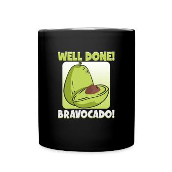 Avocado design for vegetarians and vegans - Full Colour Mug - black - Front
