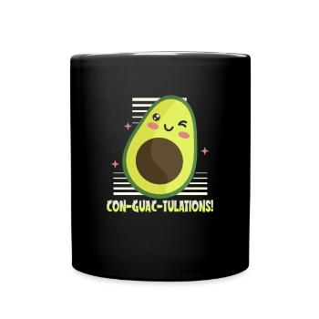 Avocado design for vegetarians and vegans - Full Colour Mug - black - Front
