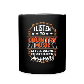 Volkslieder Westernmusik Liebhaber Musikant - Tasse einfarbig - Schwarz - Vorne