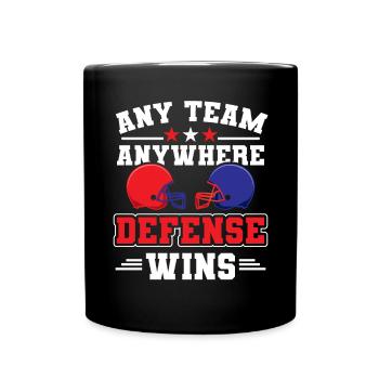 Ballspiel Football Mannschaftsspieler - Tasse einfarbig - Schwarz - Vorne